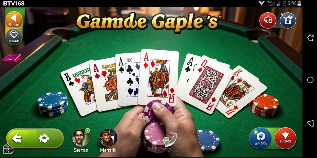 Screenshot gameplay BTV168 menampilkan aksi seru permainan Gaple.