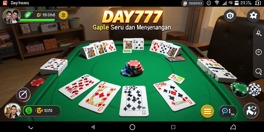 Tampilan gameplay seru dan interaktif Gaple di DAY777