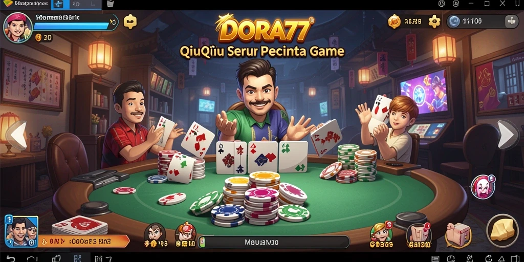Tampilan gameplay DORA77 dengan suasana kompetitif QiuQiu.