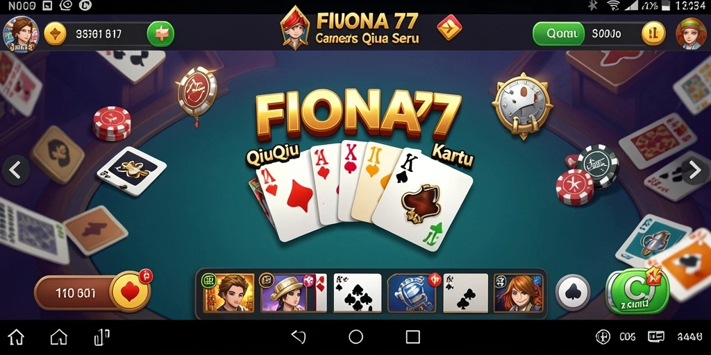 Screenshot FIONA77 menunjukkan suasana seru saat bermain QiuQiu.
