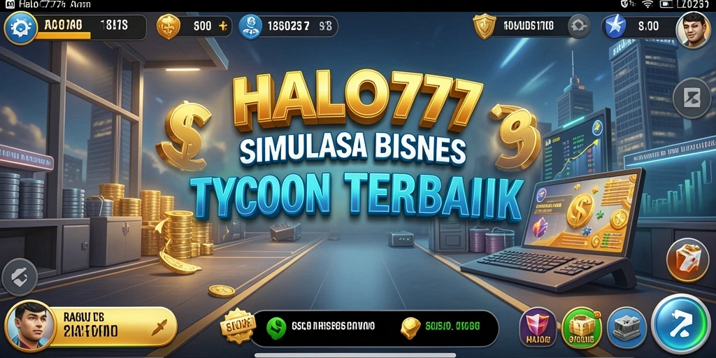Screenshot gameplay yang menunjukkan aspek manajemen dalam HALO777.