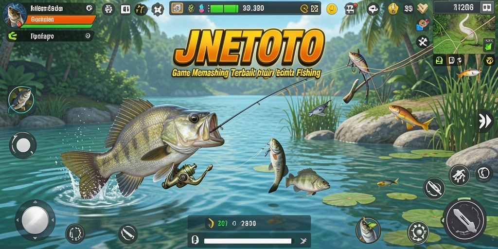 Tampilan gameplay JNETOTO yang menarik saat memancing ikan.