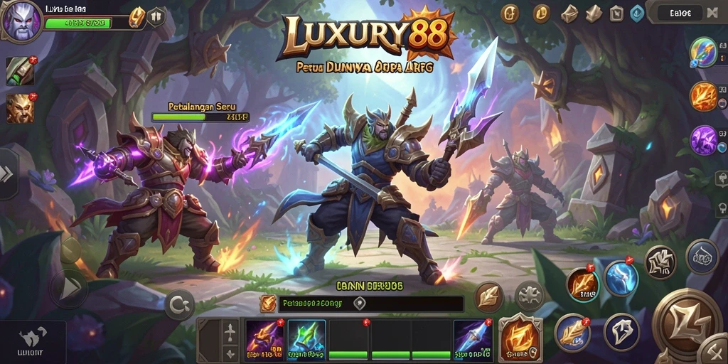 Tampilan gameplay aksi epik dalam LUXURY88 yang penuh tantangan.