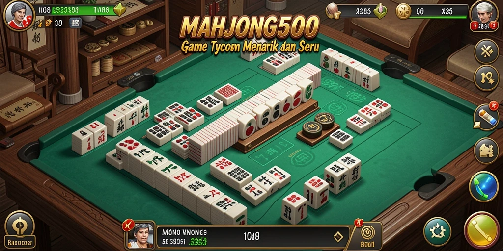Tampilan gameplay menarik dari MAHJONG500 yang menggambarkan elemen Tycoon.