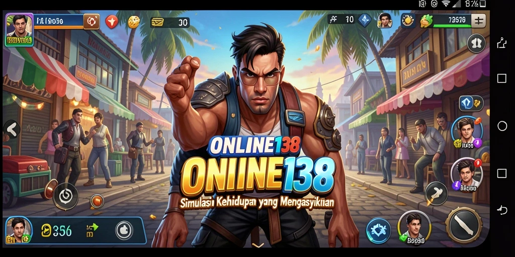 Screenshot gameplay <strong>ONLINE138</strong> yang menampilkan karakter berinteraksi dalam dunia virtual.