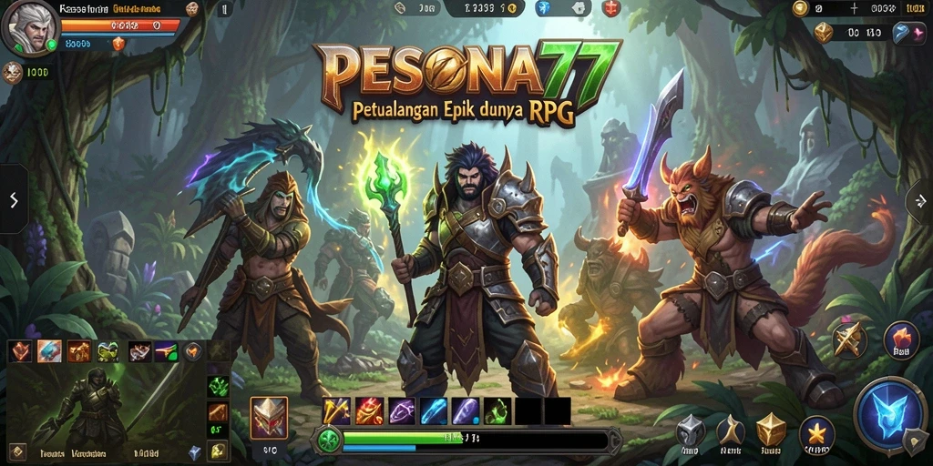 Tampilan tangkapan layar PESONA77 yang menunjukkan aksi pertarungan RPG.