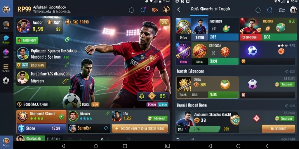 Tampilan menarik dari gameplay RP99 dalam taruhan olahraga.