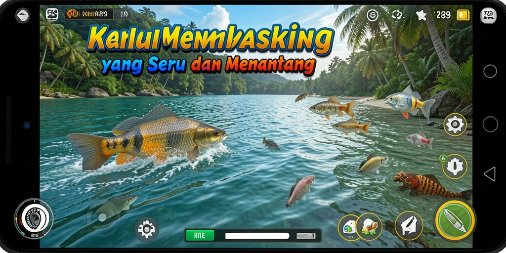 Tampilan screenshot game RR89 yang menampilkan aksi memancing seru.