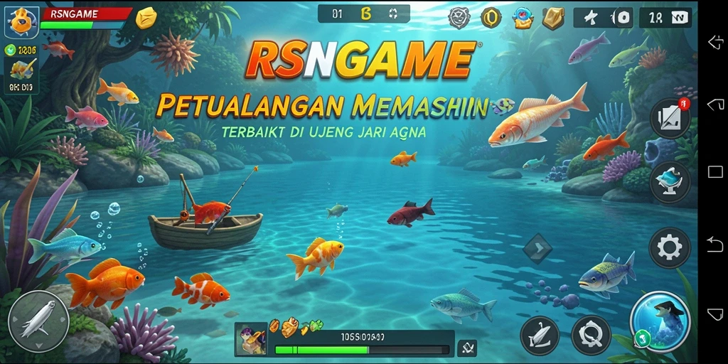 Screenshot gameplay RSNGAME menampilkan suasana memancing yang seru dan menantang.