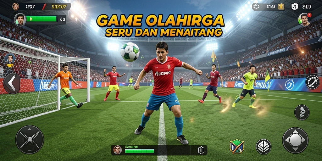 Screenshot permainan SD107 menampilkan aksi olahraga yang intens dan grafis menarik.