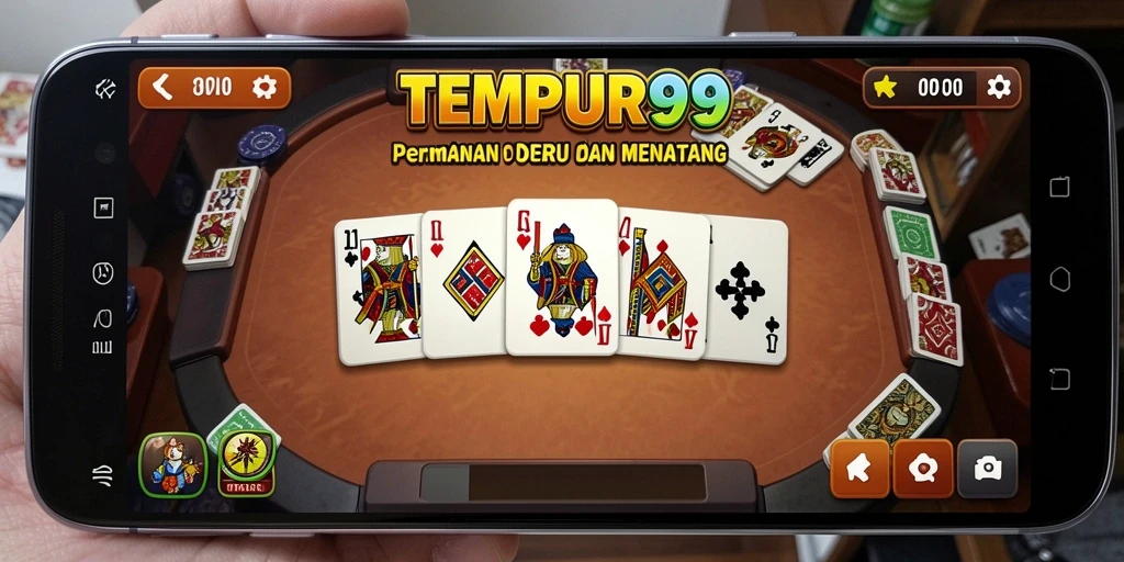 Screenshot TEMPUR99 menampilkan gameplay seru permainan domino.