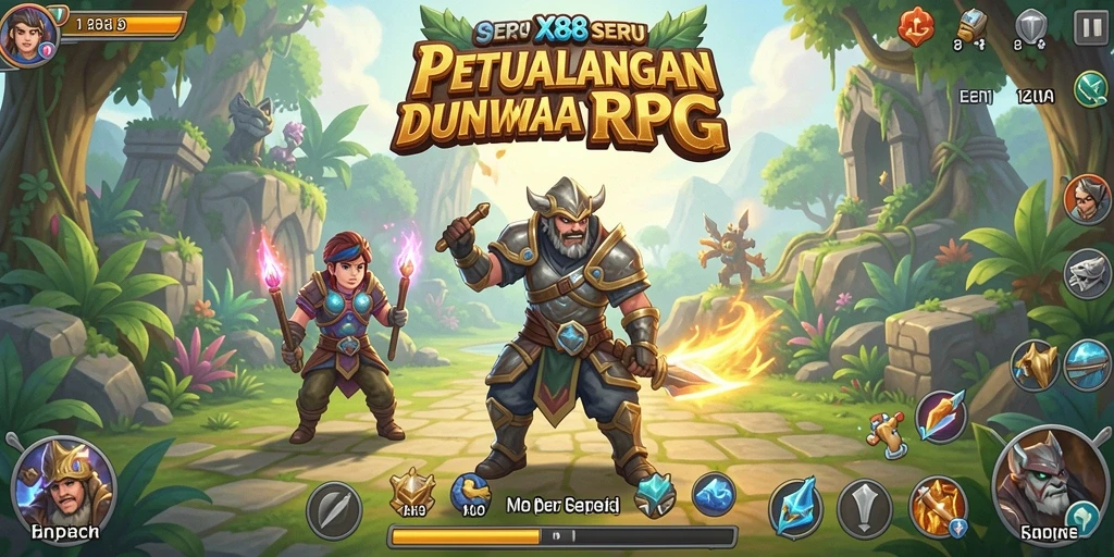 Tangkapan layar X88 menunjukkan aksi pertempuran seru di dunia RPG.
